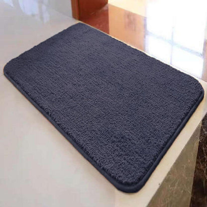 Rutschfester Badezimmerteppich Flauschig Dunkelgrau 120x160 cm
