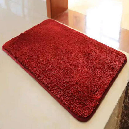Rutschfester Badteppich flauschig Weinrot 100x150 cm