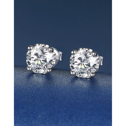 Moissanit Ohrstecker Silber 925 Herz 2 Karat 6.5mm Damen Geschenk
