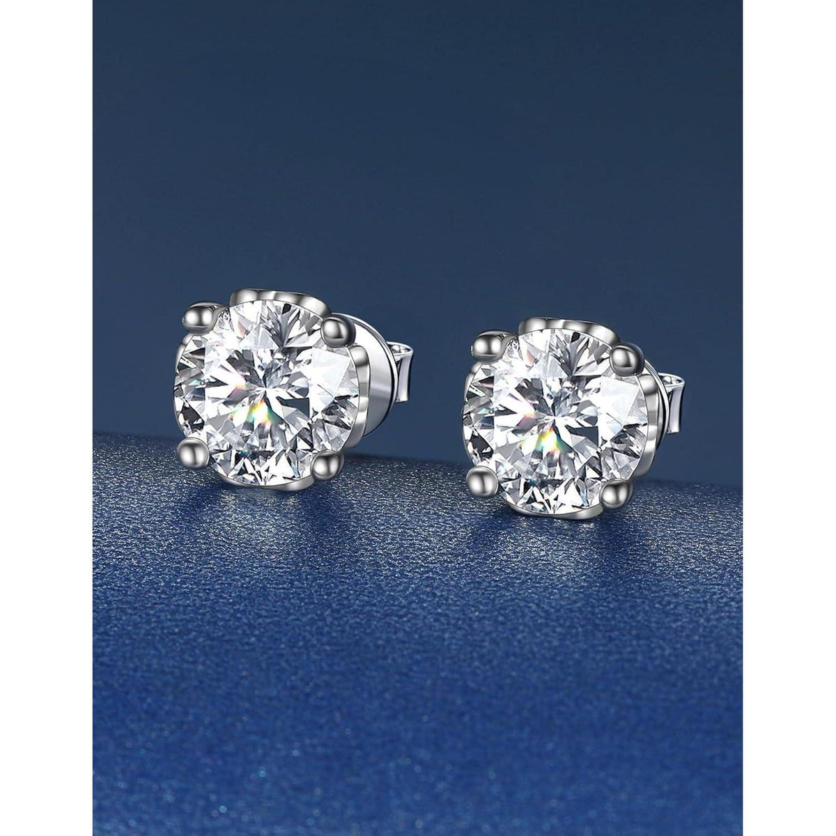 Moissanit Ohrstecker Silber 925 Herz 1 Karat Damen