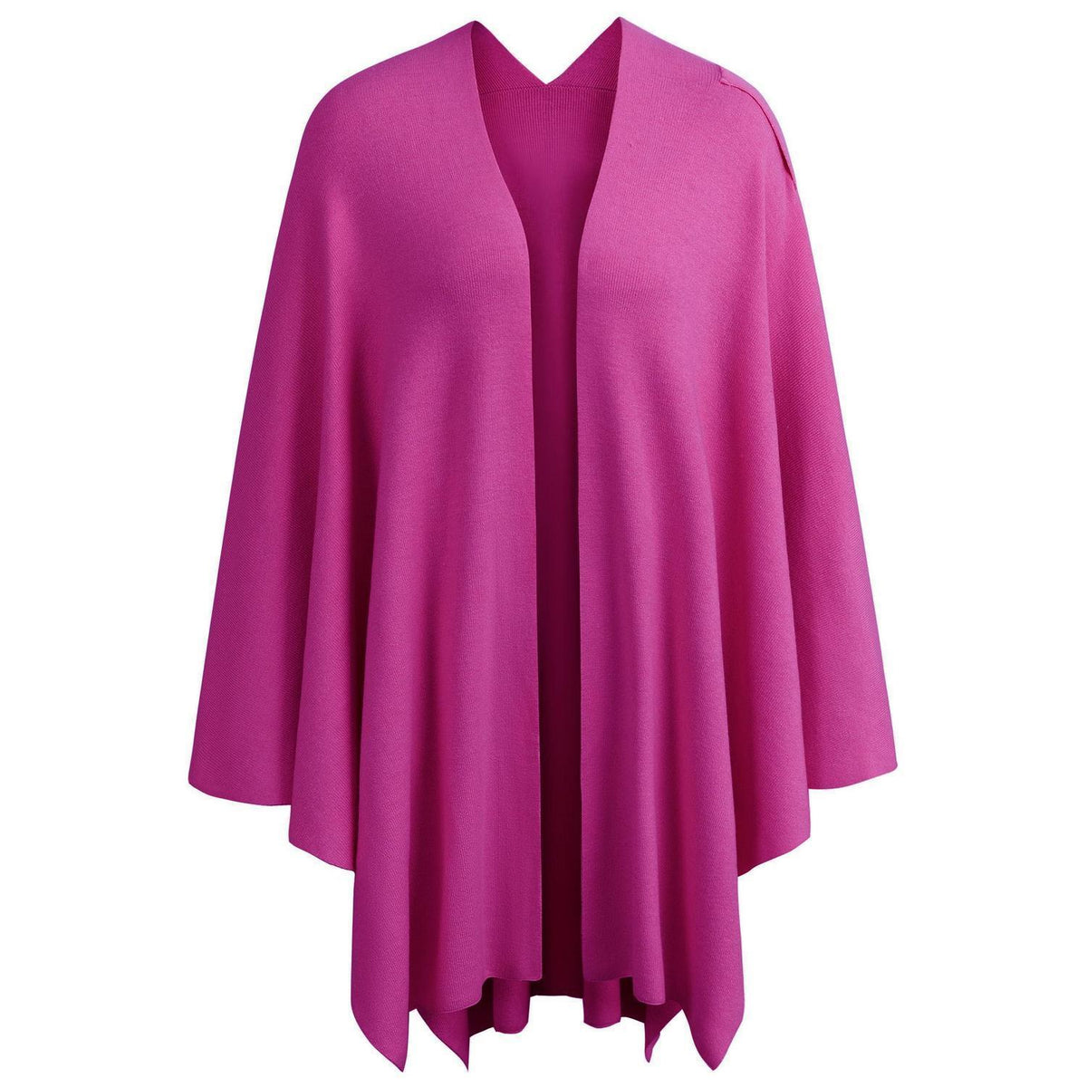 Damen Poncho Strick Cape Weich Einheitsgröße Hotpink