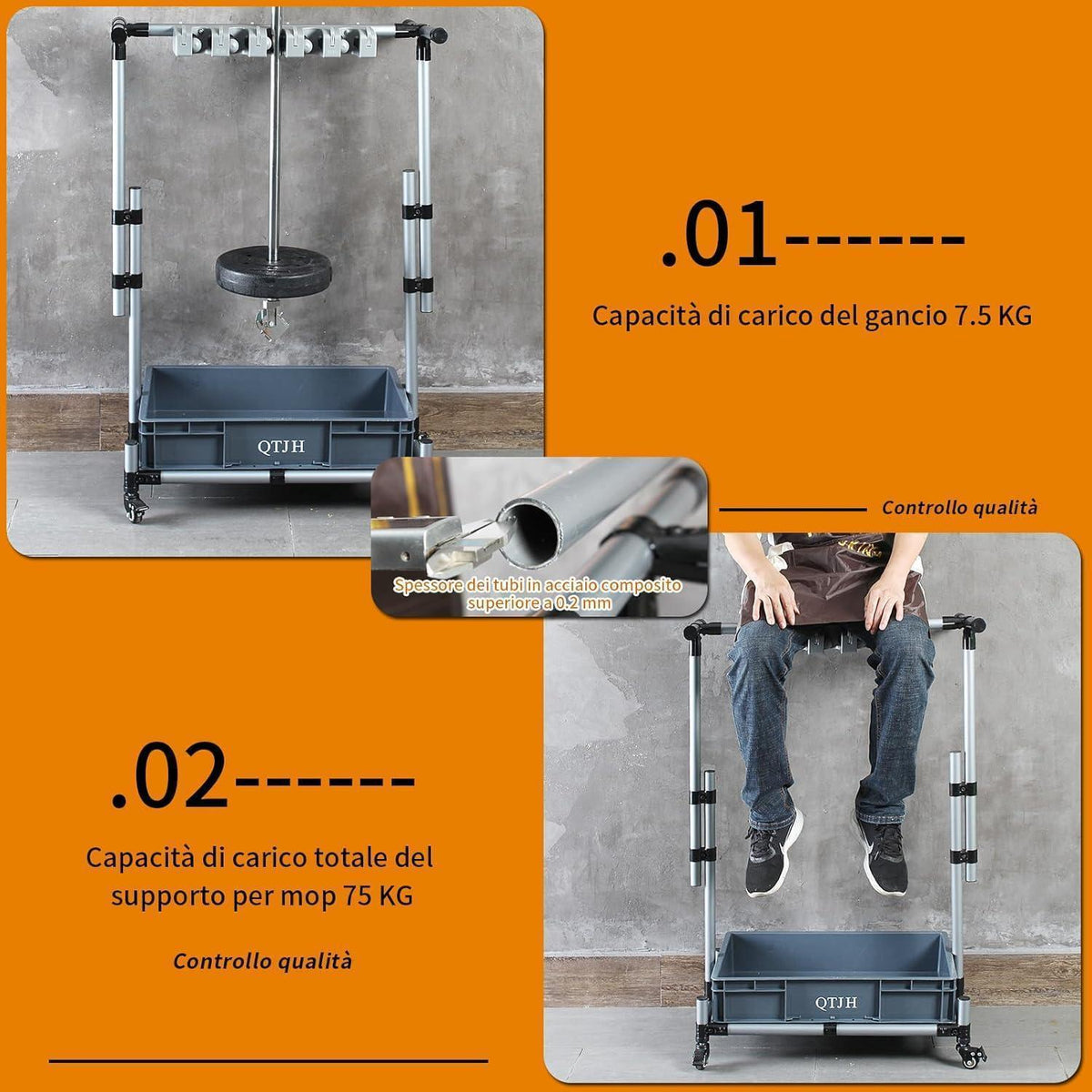 Mopphalter mit Tropfschutz für Reinigungsgeräte