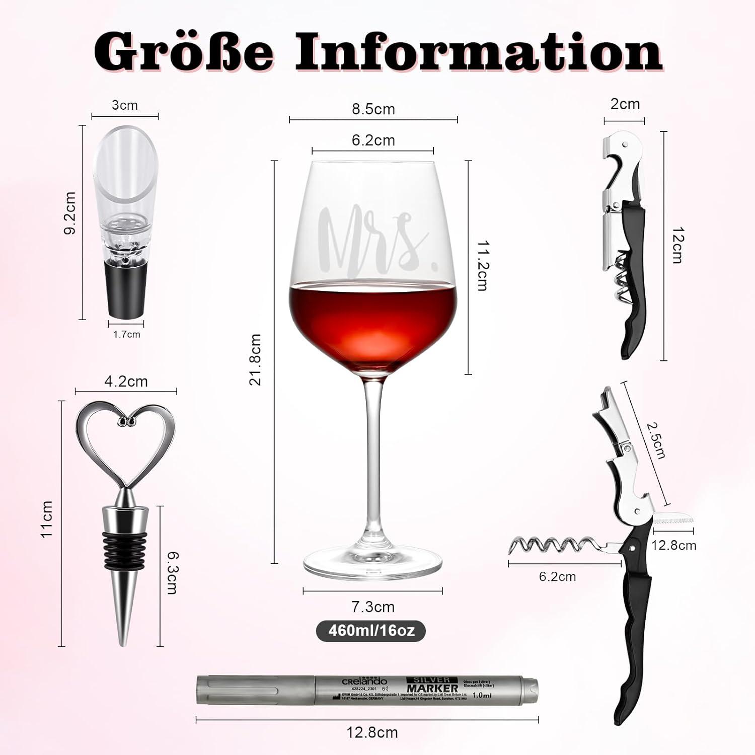 Personalisiertes Mr und Mrs Weinglas-Set zur Hochzeit
