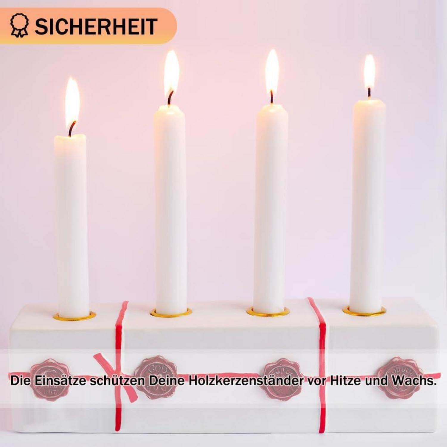 Kerzenhalter für Stabkerzen Schwarz 30 Stück DIY Kerzeneinsätze Mini Kerzenständer