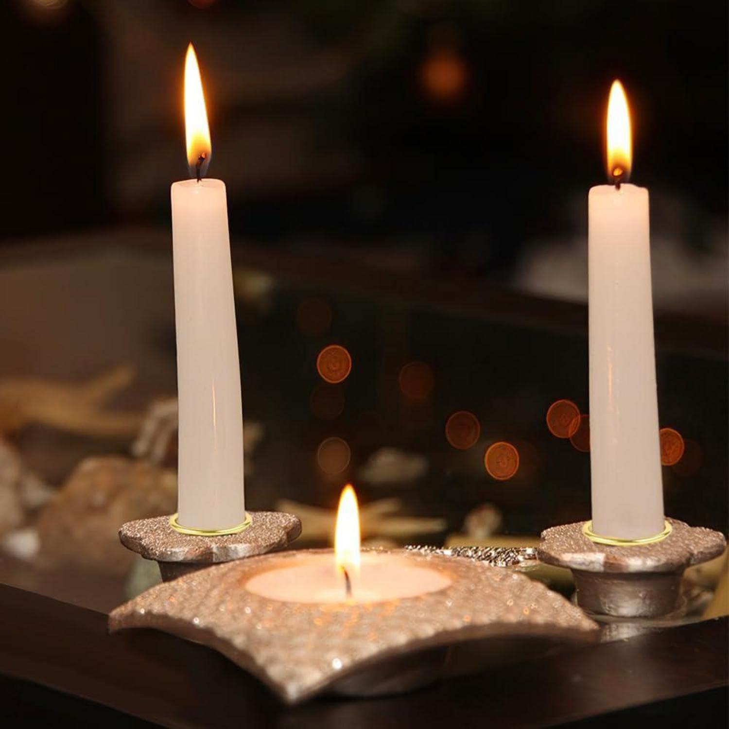 Kerzenhalter Stabkerzen 30 Stück Schwarz Mini Kerzenständer DIY