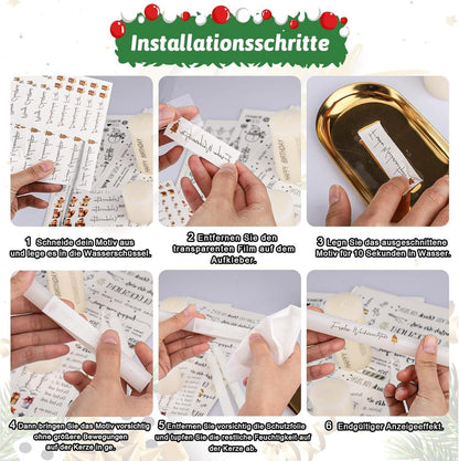 4er Set Kerzentattoos Hochzeit Wasserschiebefolie Kerzen Sprüche