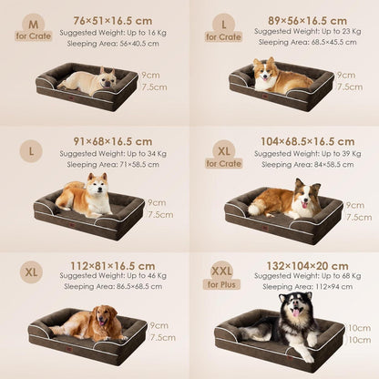 Orthopädisches Hundebett XXL mit Memory Foam, wasserdicht & rutschfest
