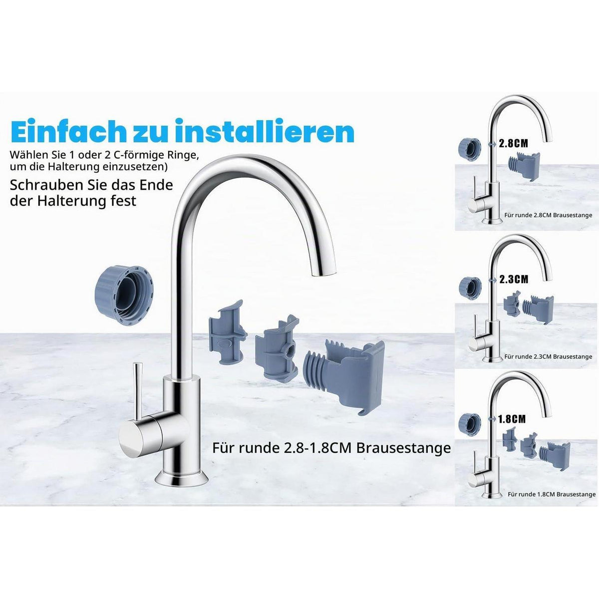 Duschablage Edelstahl 2er Set ohne Bohren – Silber