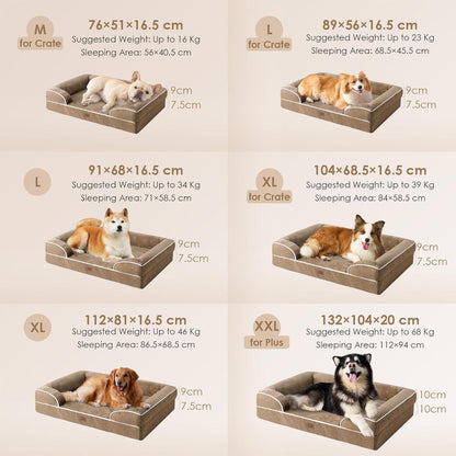 Orthopädisches Hundebett XXL mit Memory Foam, waschbar, wasserdicht