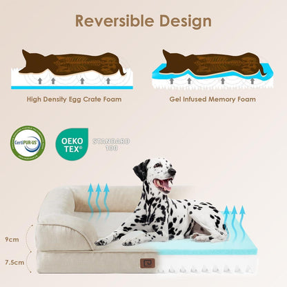 Orthopädisches Hundebett XXL mit Memory Foam, Beige
