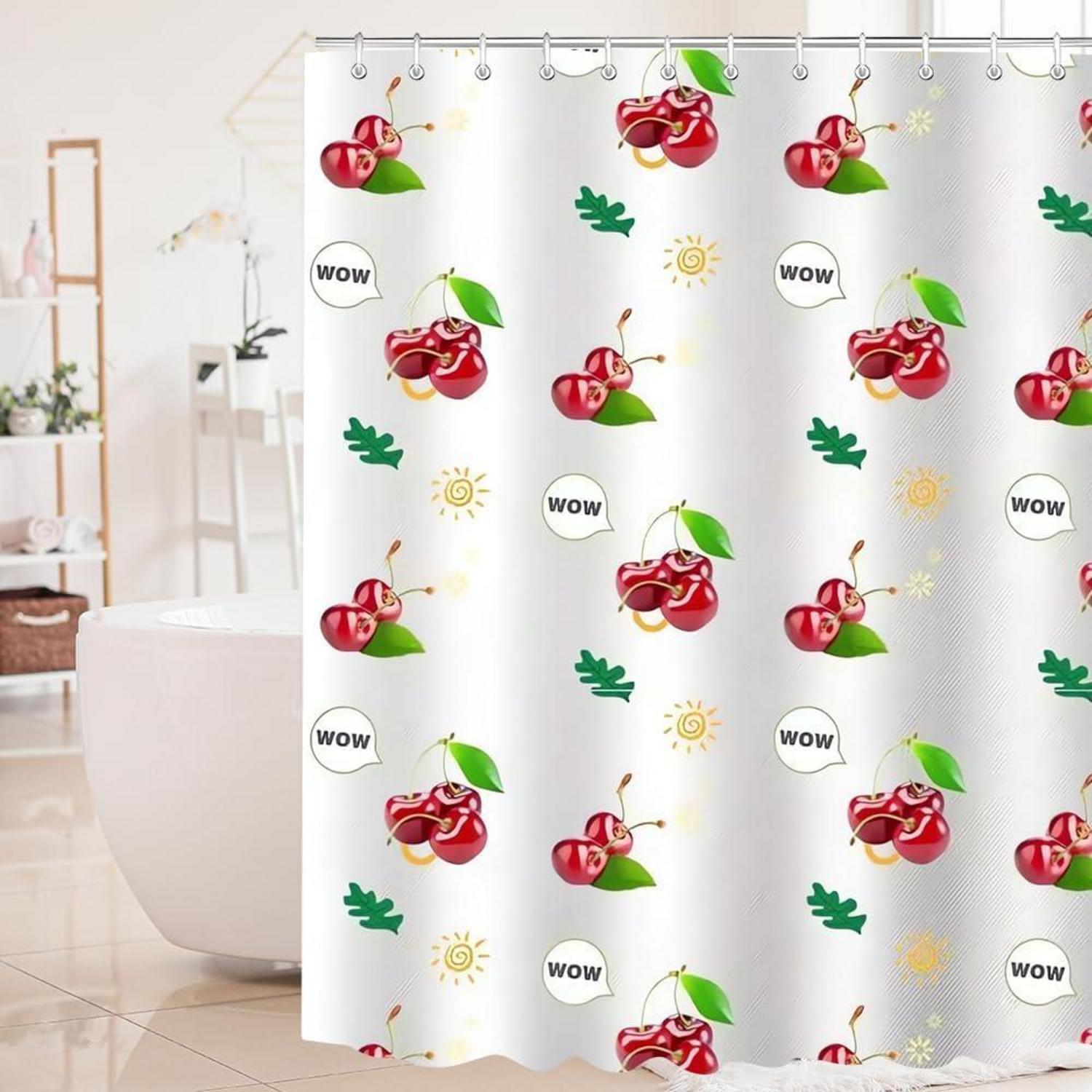 Duschvorhang Kirsche Wasserabweisend Antischimmel 240x200cm