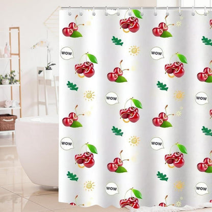 Duschvorhang Kirsche Wasserabweisend Antischimmel 240x200cm