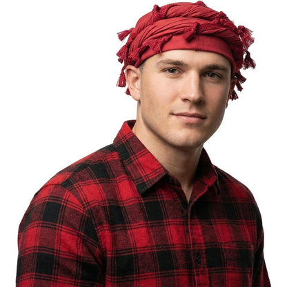 Vintage Herren Turban Durag aus Satin – Weinrot
