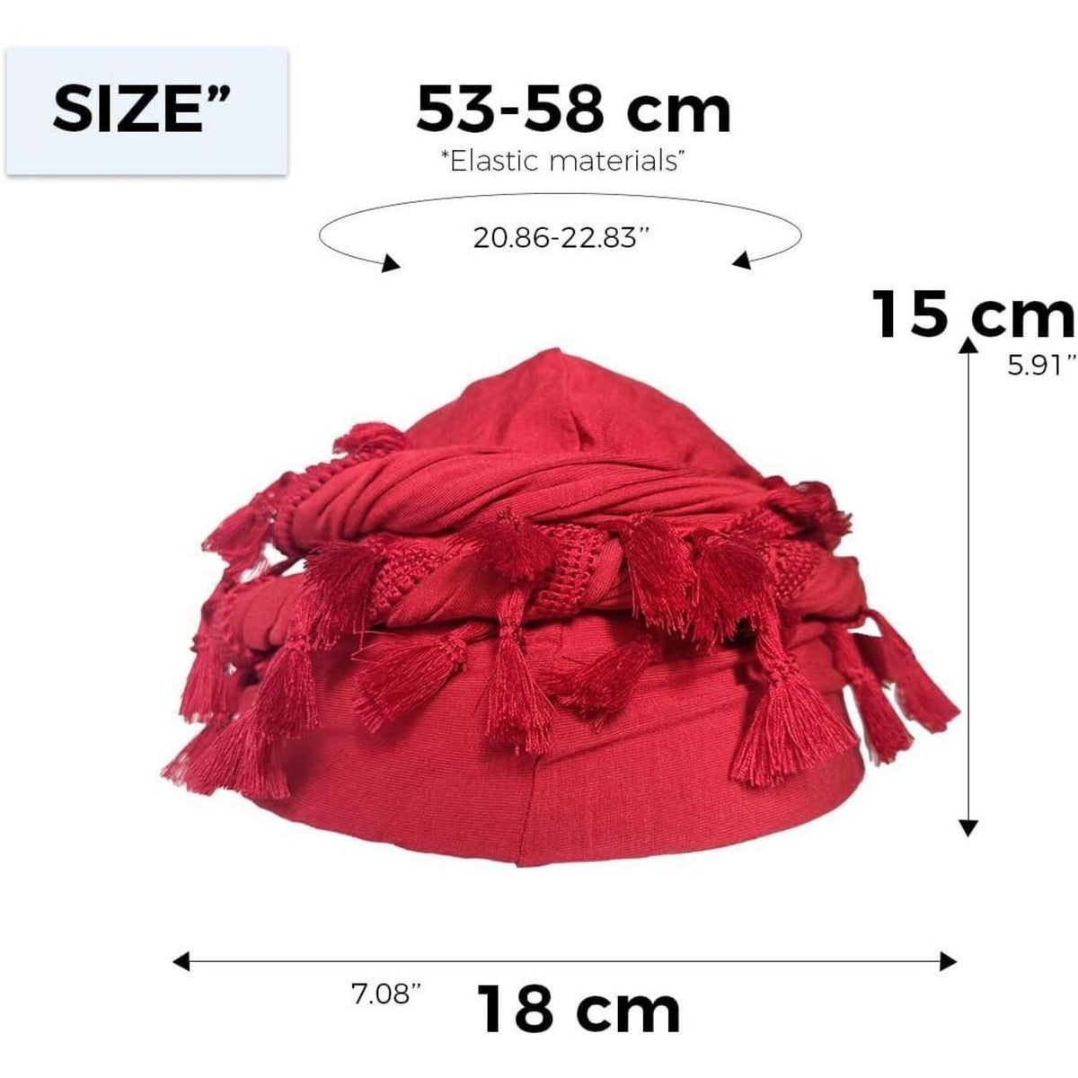 Vintage Herren Turban Durag aus Satin – Weinrot