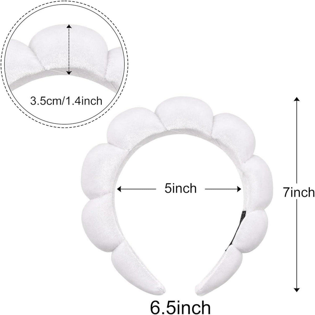 Spa-Stirnband Damen Schwamm Frottee Make-up Hautpflege White