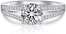 Moissanit Verlobungsring Silber 925 Damen 1 Karat VVS1 Feuer