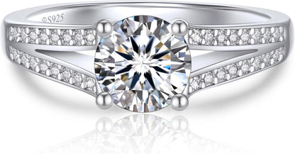 Verlobungsring Damen 1 Karat Moissanite Silber 925 Geschenk