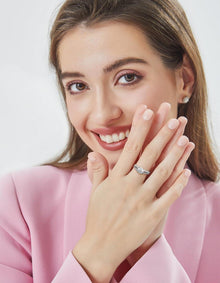 Moissanite Verlobungsring 1 Karat Damen Silber 925