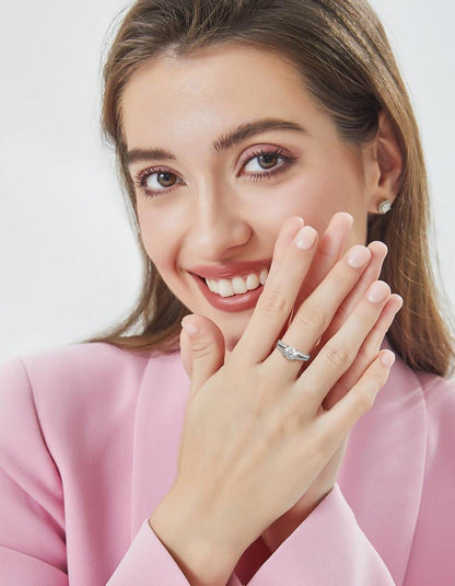 Moissanite Verlobungsring 1 Karat Damen Silber 925