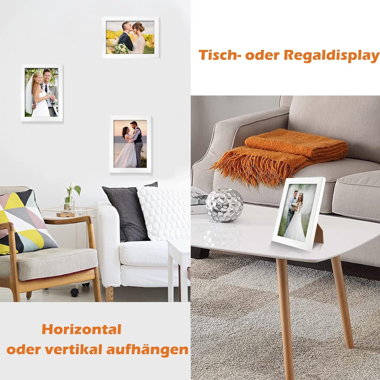 2er Set A4 Kunstfotorahmen Frontöffnung Holz