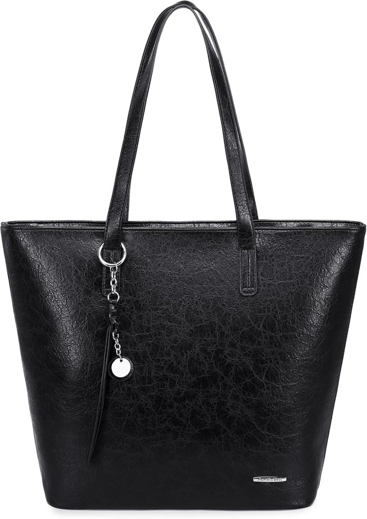 Elegante große Damen Handtasche Shopper Patchwork-Design Uni mit