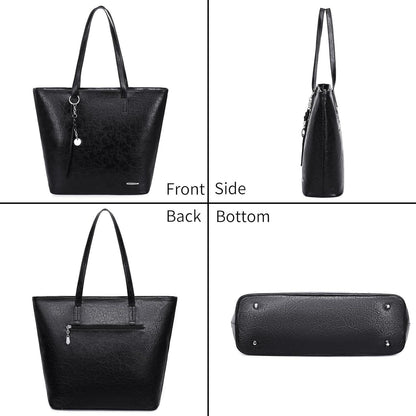 Damen Handtasche Shopper Groß Büro Schule Einkauf 13-Zoll Laptop Patchwork Rot