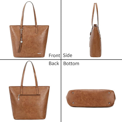 Große Handtasche Damen Shopper 13-Zoll Laptop Patchwork-Design Stabil