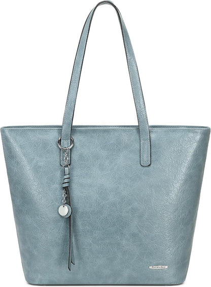 Elegante Damen Handtasche Shopper aus Glattleder Patchwork-Design