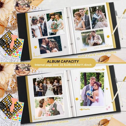 Selbstklebendes Hochzeitsalbum Leinenfotoalbum 40 Seiten 29x27cm