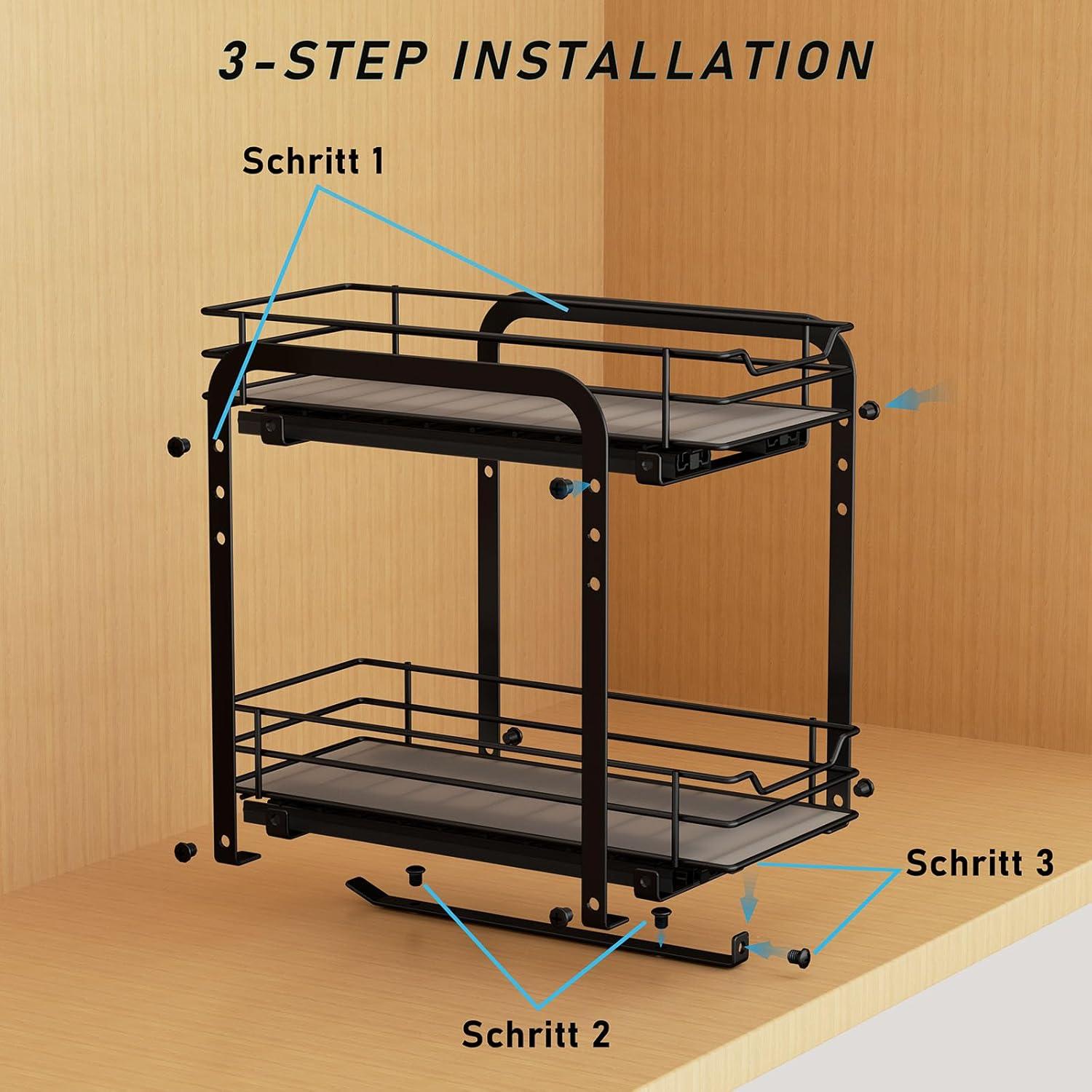 Gewürzregal Ausziehbar Schrank Organizer Küche 2 Etagen