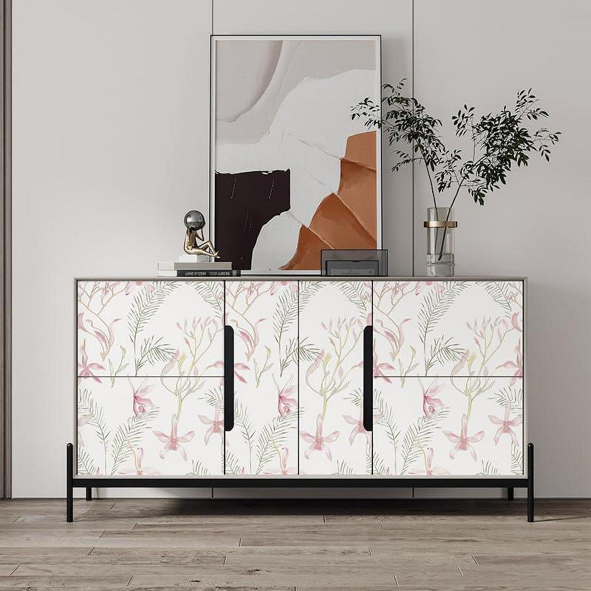 Selbstklebende Tapete Blume PVC Wandaufkleber 44cm x 1000cm