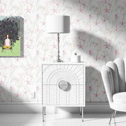 Selbstklebende Tapete Blume 0.4x10m Wandpapier PVC Vinyl Rosa