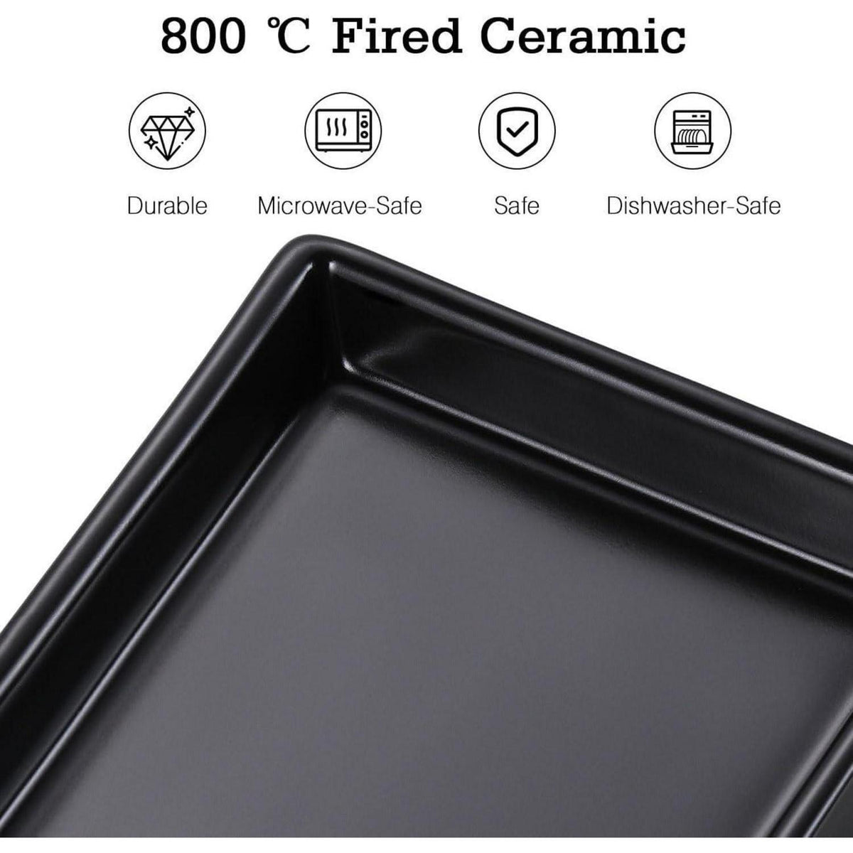 Keramik Deko Tablett Schwarz – Badezimmer & Küchen Organizer