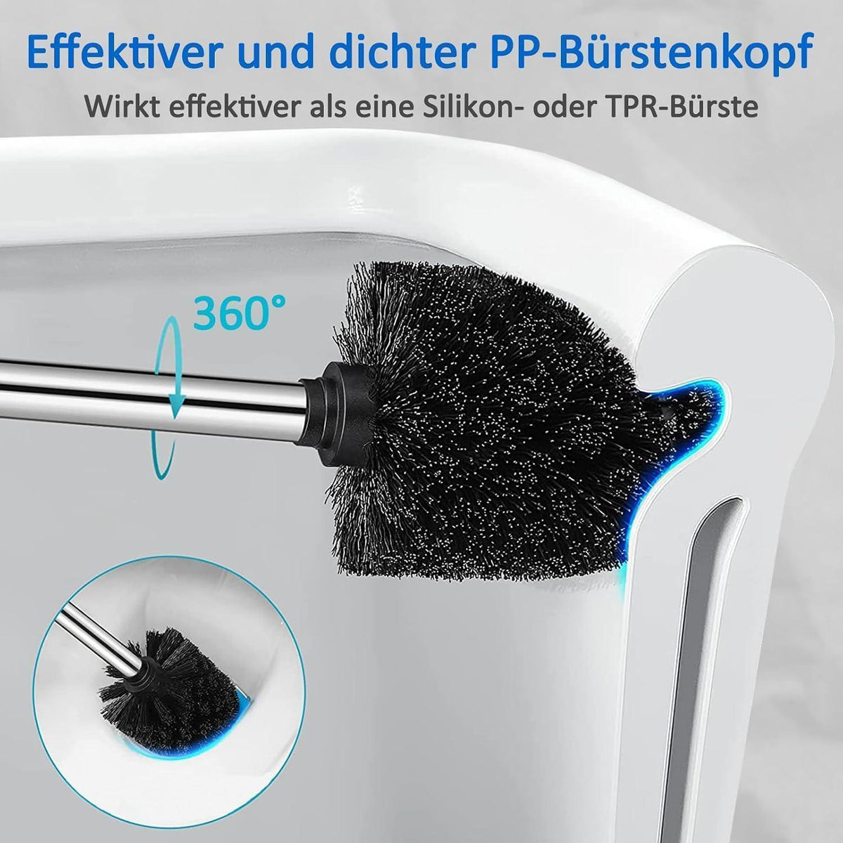Edelstahl WC-Bürste Set mit selbstschließendem Deckel