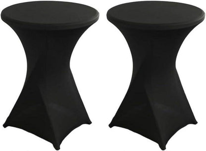 Stehtischhusse 2er Set Stretch Schwarz Ø80-85 x 110 cm
