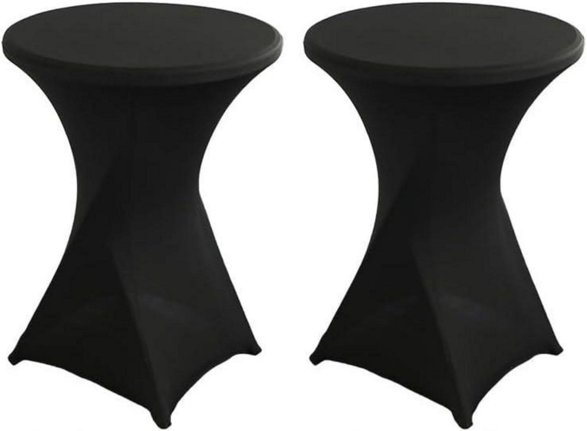 Stretch Stehtischhussen 2er Set Schwarz Ø70-75 x 110 cm