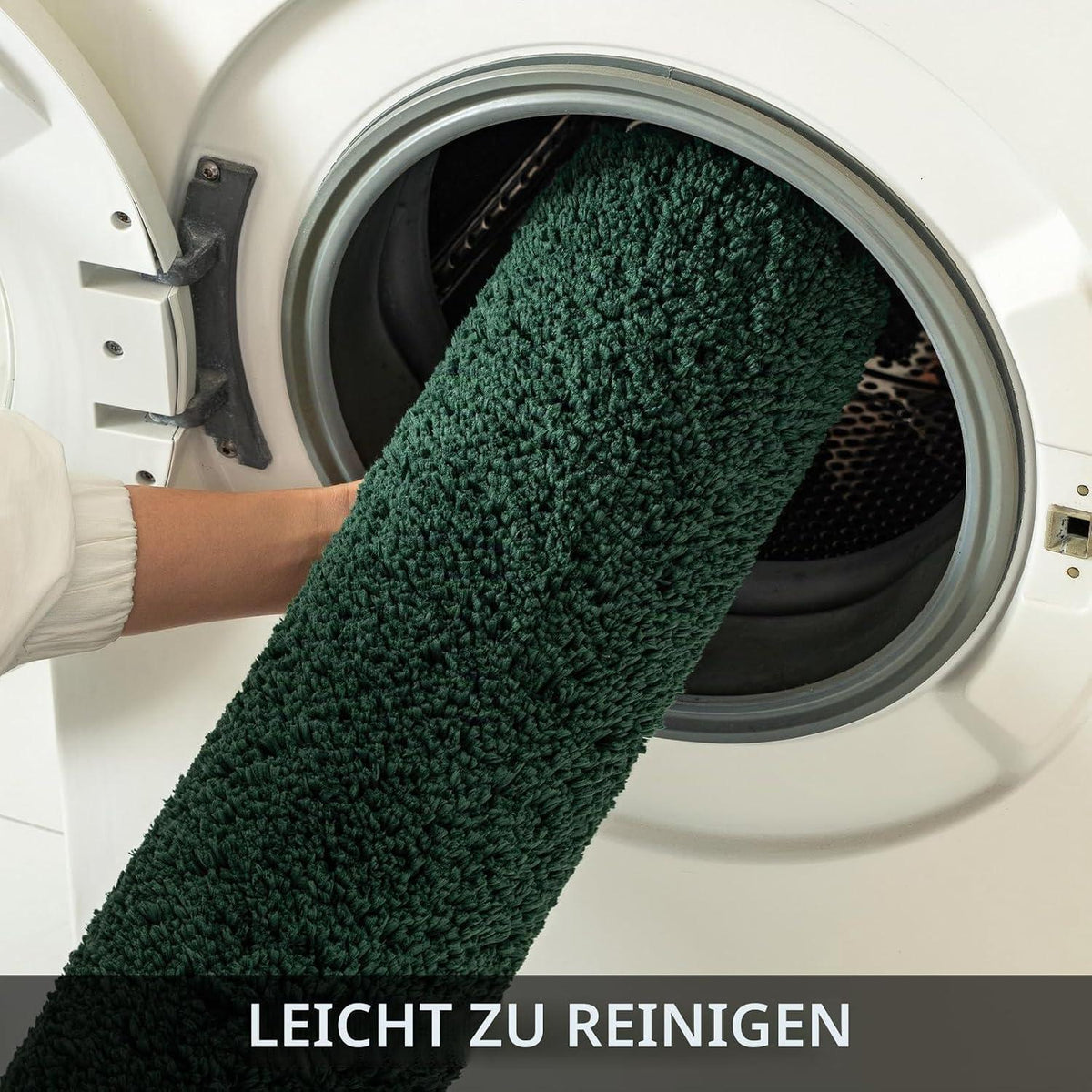 Badematte Mikrofaser rutschfest Tiefgrün 70x120 cm
