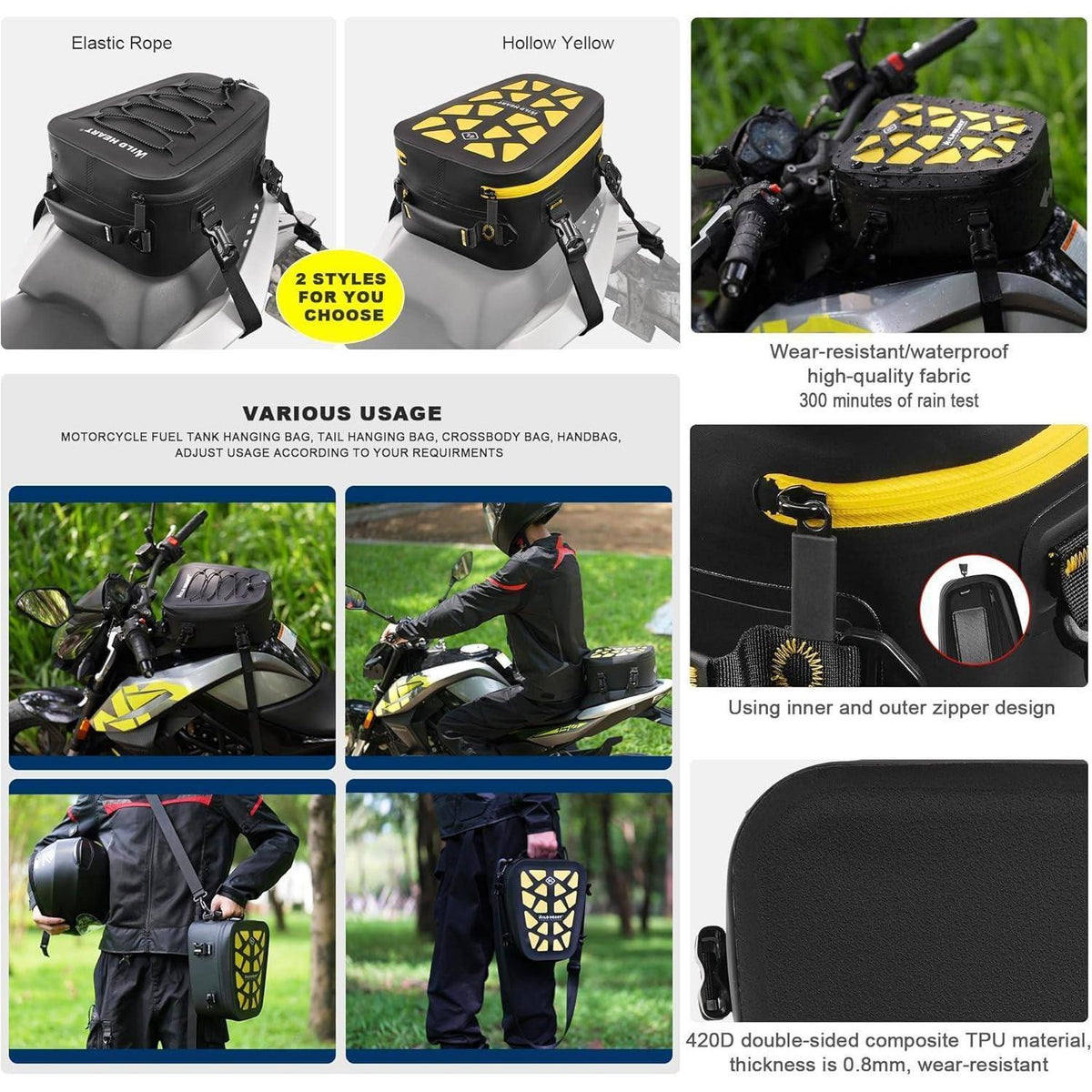 Wasserdichte Motorrad-Hecktasche 6L – Vielseitige Gepäcktasche
