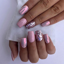 24er Set Press on Nails Glitzer French Style Nagelkunst Kit