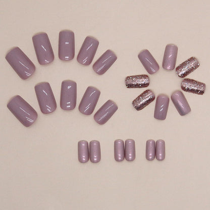 24er Set Press on Nails Glitzer French Style Nagelkunst Kit