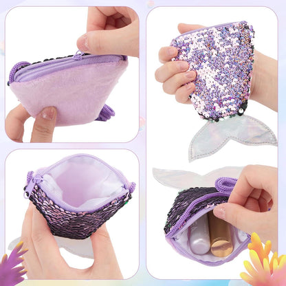 Meerjungfrau Tasche Kinder Pailletten Geldbörse Mini Crossbody 12