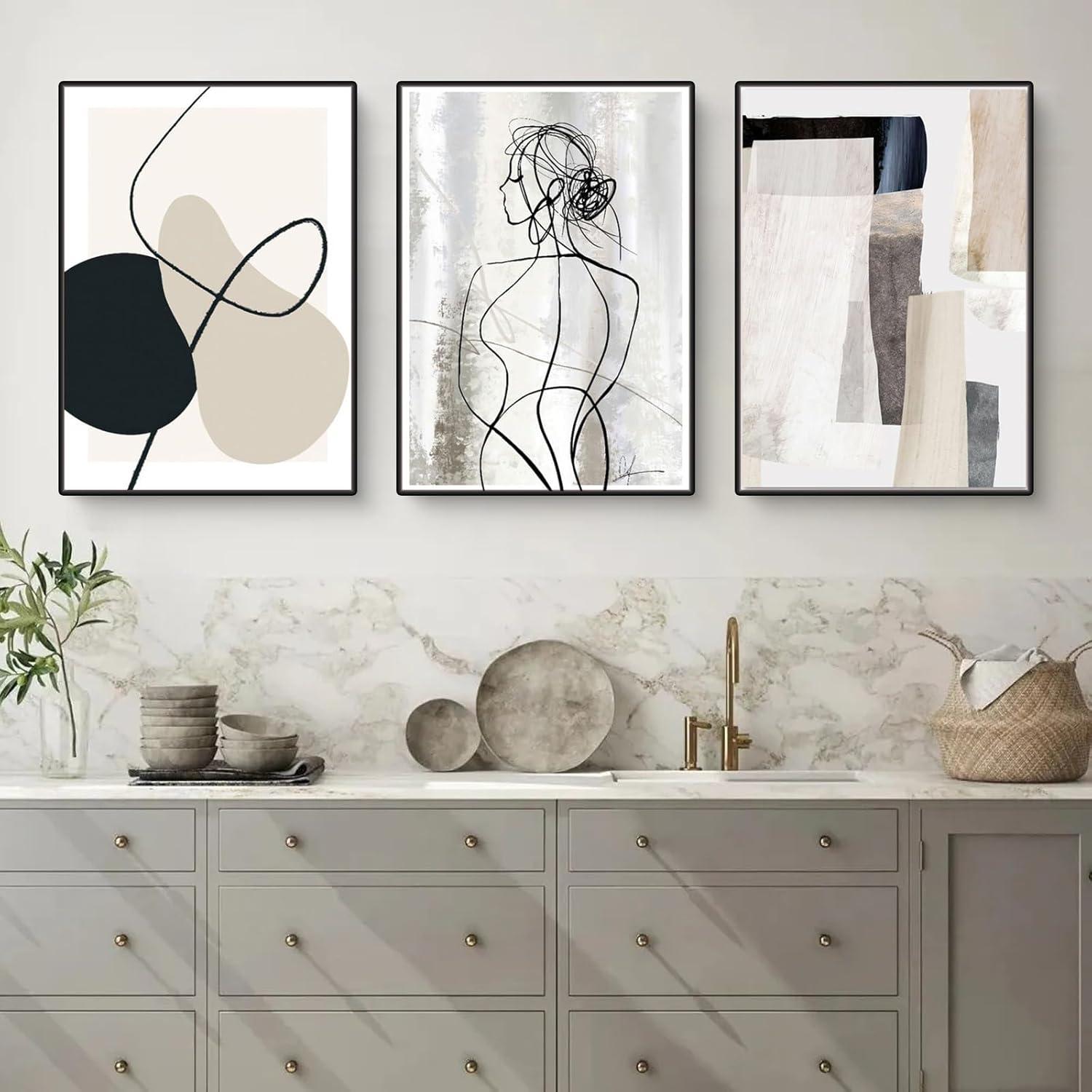 Abstrakte Geometrie Wandbilder Set 3er Poster Herfair Einfachheit