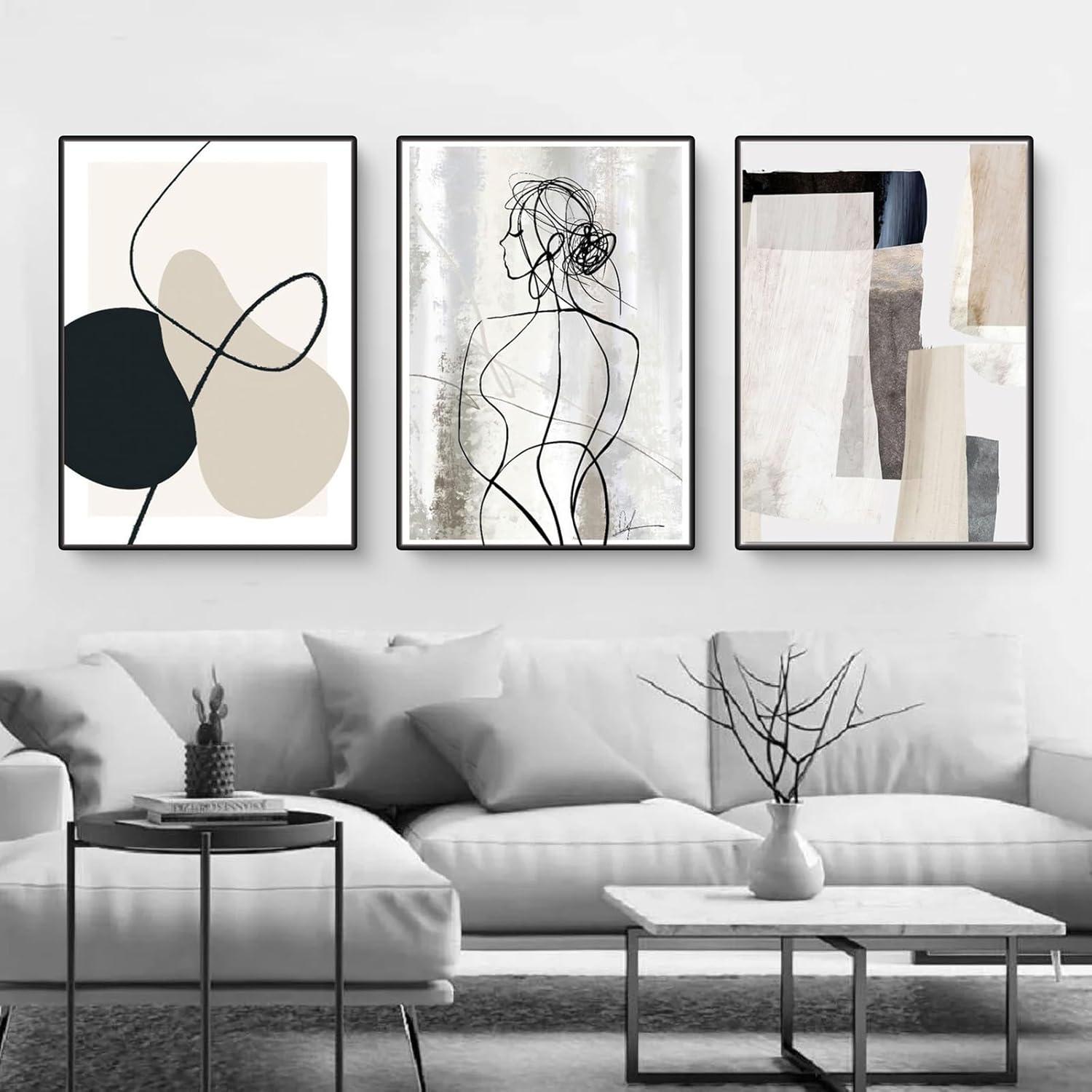3er Set Abstrakte Wandbilder Poster 50x70cm Wohnzimmer