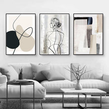 3er Set Abstrakte Wandbilder Poster 50x70cm Wohnzimmer