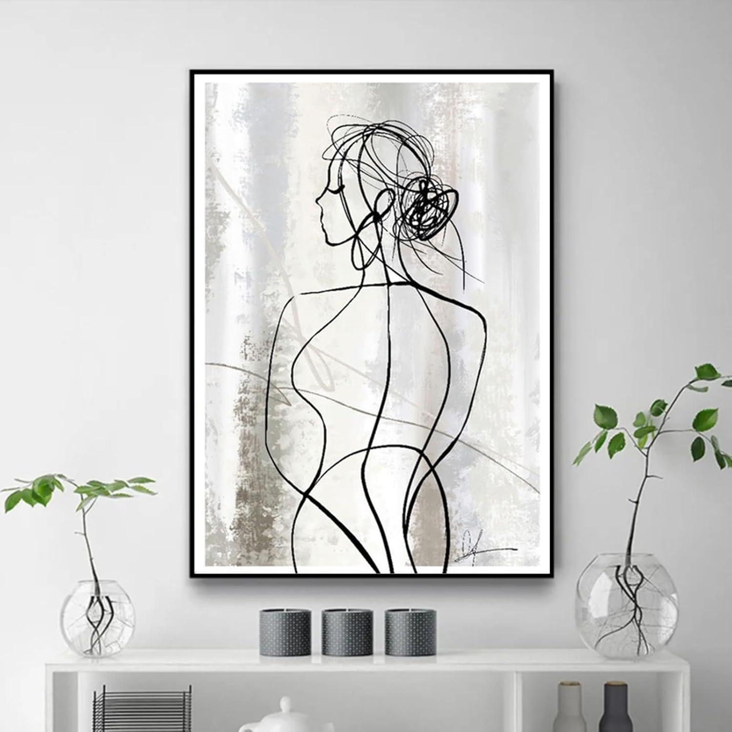 Modernes Kunstposter Herfair 3er Set Abstrakt Line Geometrie 40x50cm