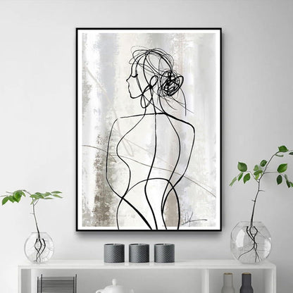 Modernes Kunstposter Herfair 3er Set Abstrakt Line Geometrie 40x50cm