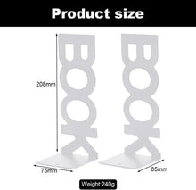 Buchstütze Metall 'Book' Weiß 4er Set Bücherhalter Organizer