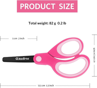 Asdirne Kinderschere für Linkshänder, Sicherheitsschere, 13,5 cm, 3 Stück