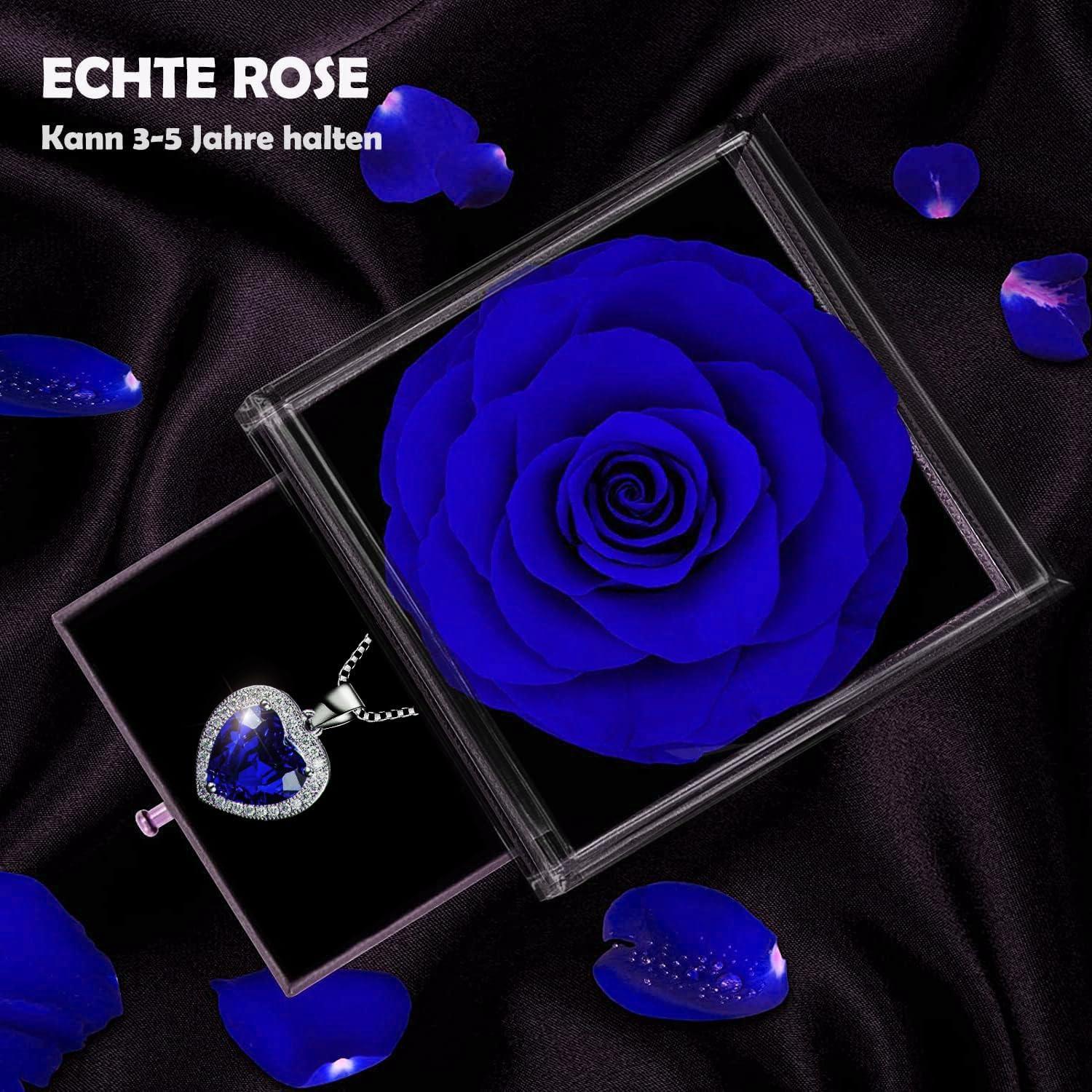 Ewige Rose Kette 925 Silber Birthstone Halskette Mama