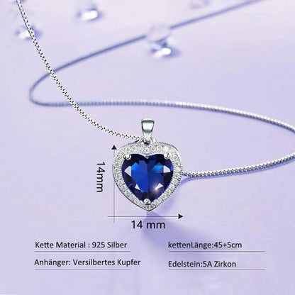 Ewige Rose mit Kette Silber 925 Blaue Infinity Rosen Box Geburtsstein Halskette